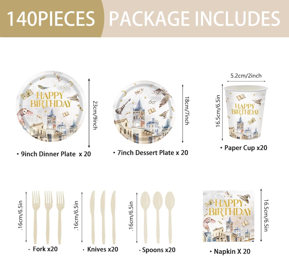 140PCS Kids Birthday Party Supplies Set