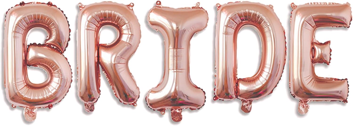 16 Inch Rose Gold Bride Balloons Set
