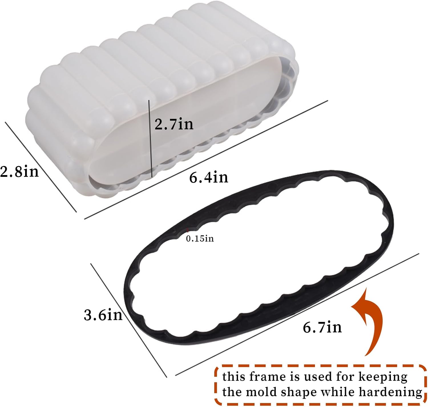 Wehous Resin Mold Oval Striped Candle Holder
