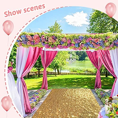 Irenare Gold Glitter Aisle Runner Wedding Carpet 2x15ft