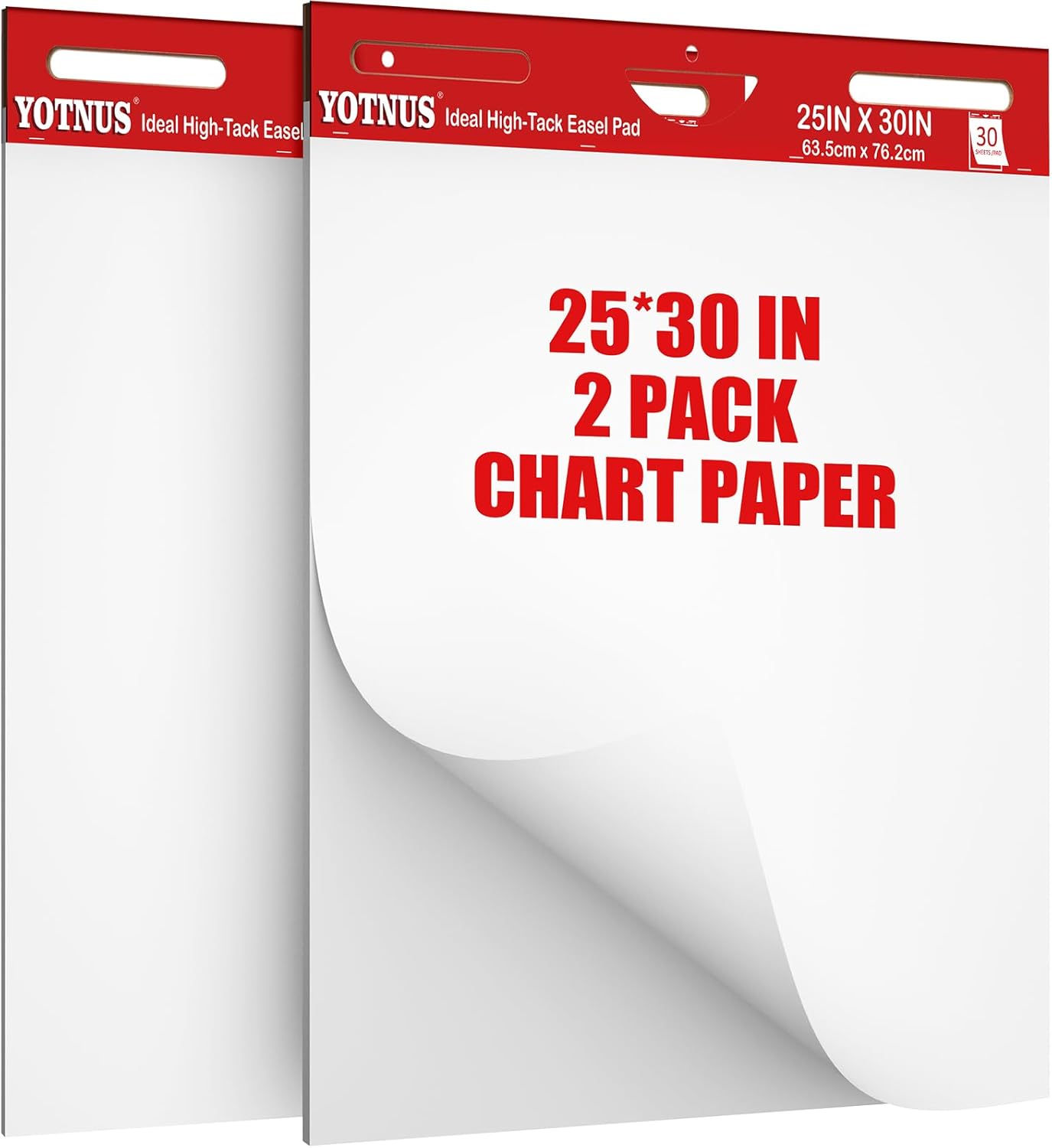 YOTNUS 25x30 Flip Chart Paper Pad 30 Sheets 2 Pads