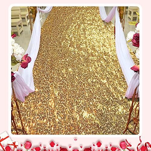 Irenare Gold Glitter Aisle Runner Wedding Carpet 2x15ft