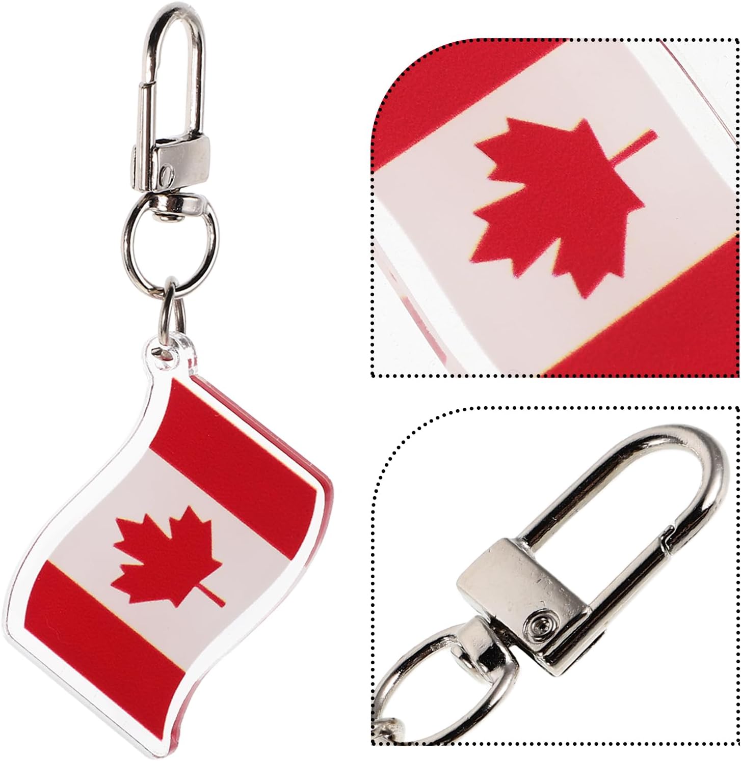 18pcs Canada Flag Keychain Souvenirs for Travelers and Collectors