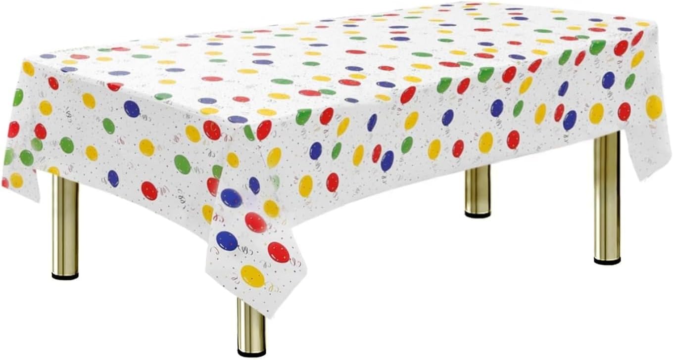 10 Pcs Balloon Pattern Plastic Tablecloth 54x72