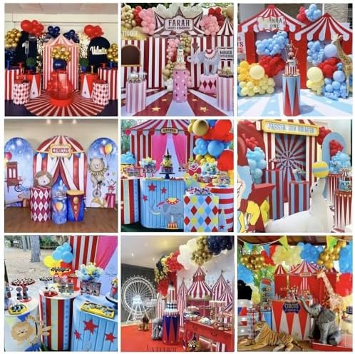 KONPON Circus Cylinder Plinth Covers Yellow Blue Red