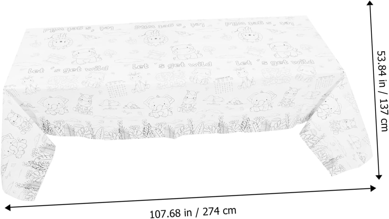 Happy Birthday Animal Theme Paper Tablecloth for Parties and Home Use