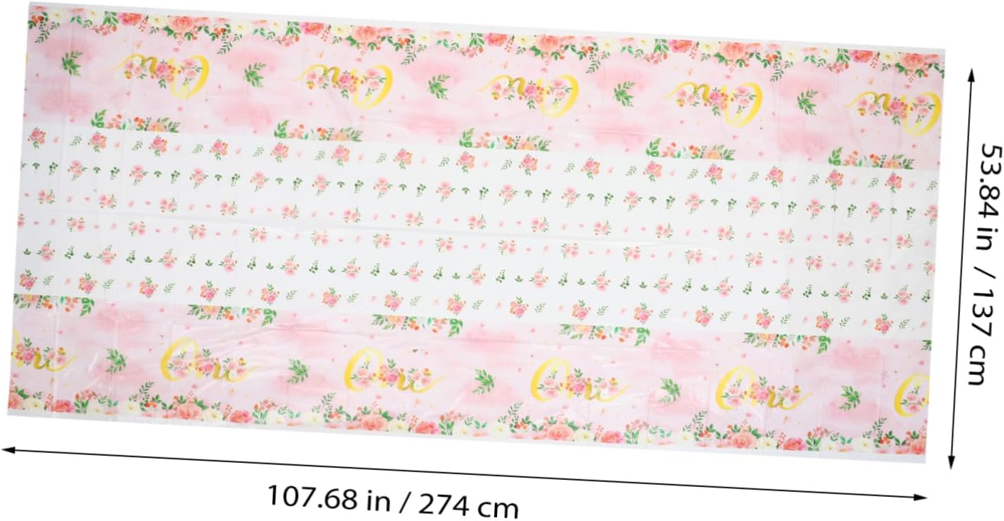 PRETYZOOM 3pcs Reusable Birthday Tablecloths Floral Design for Parties and Picnics