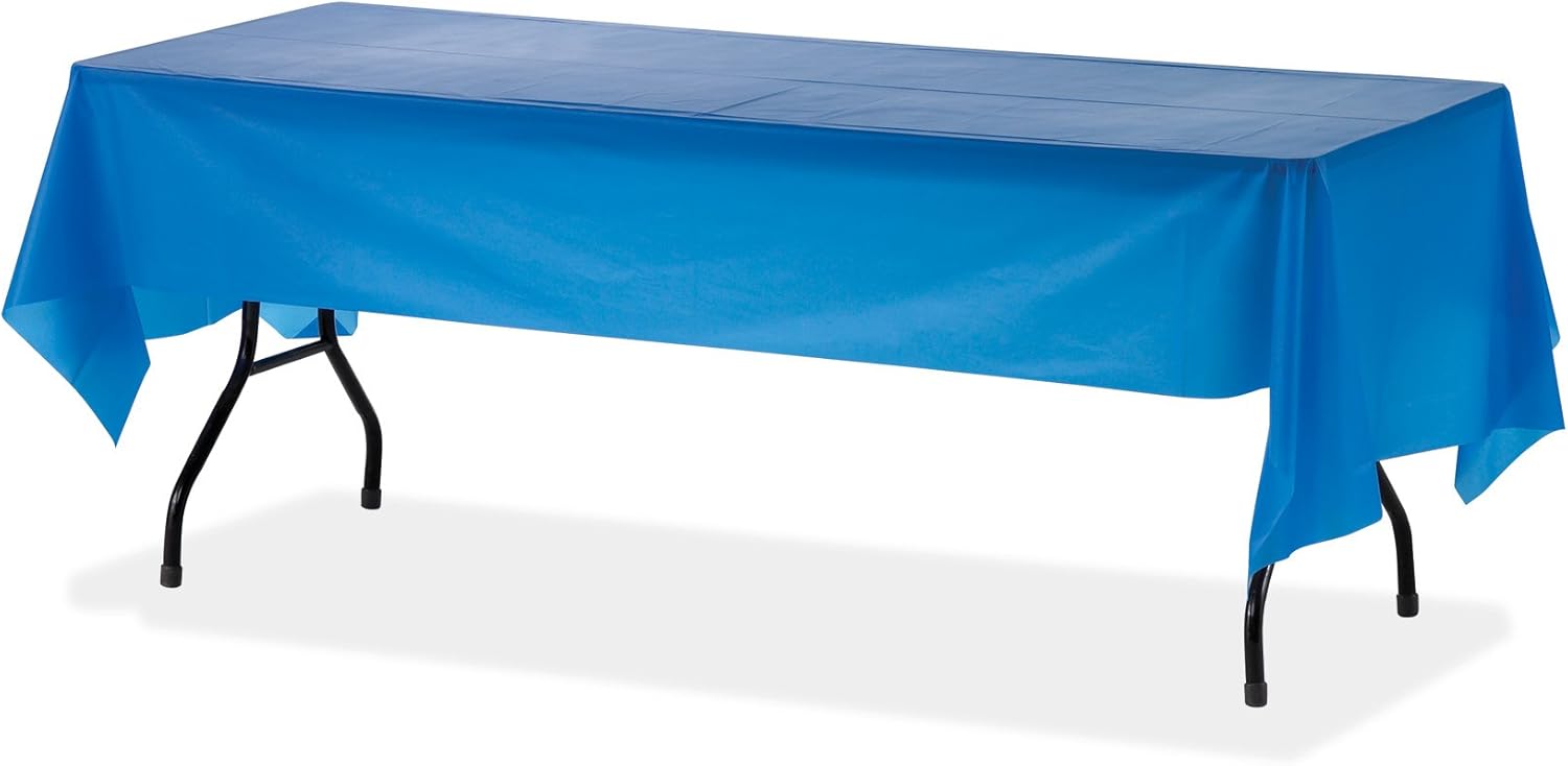 Genuine Joe GJO10325 Plastic Table Cover 108x54 Blue Pack of 6
