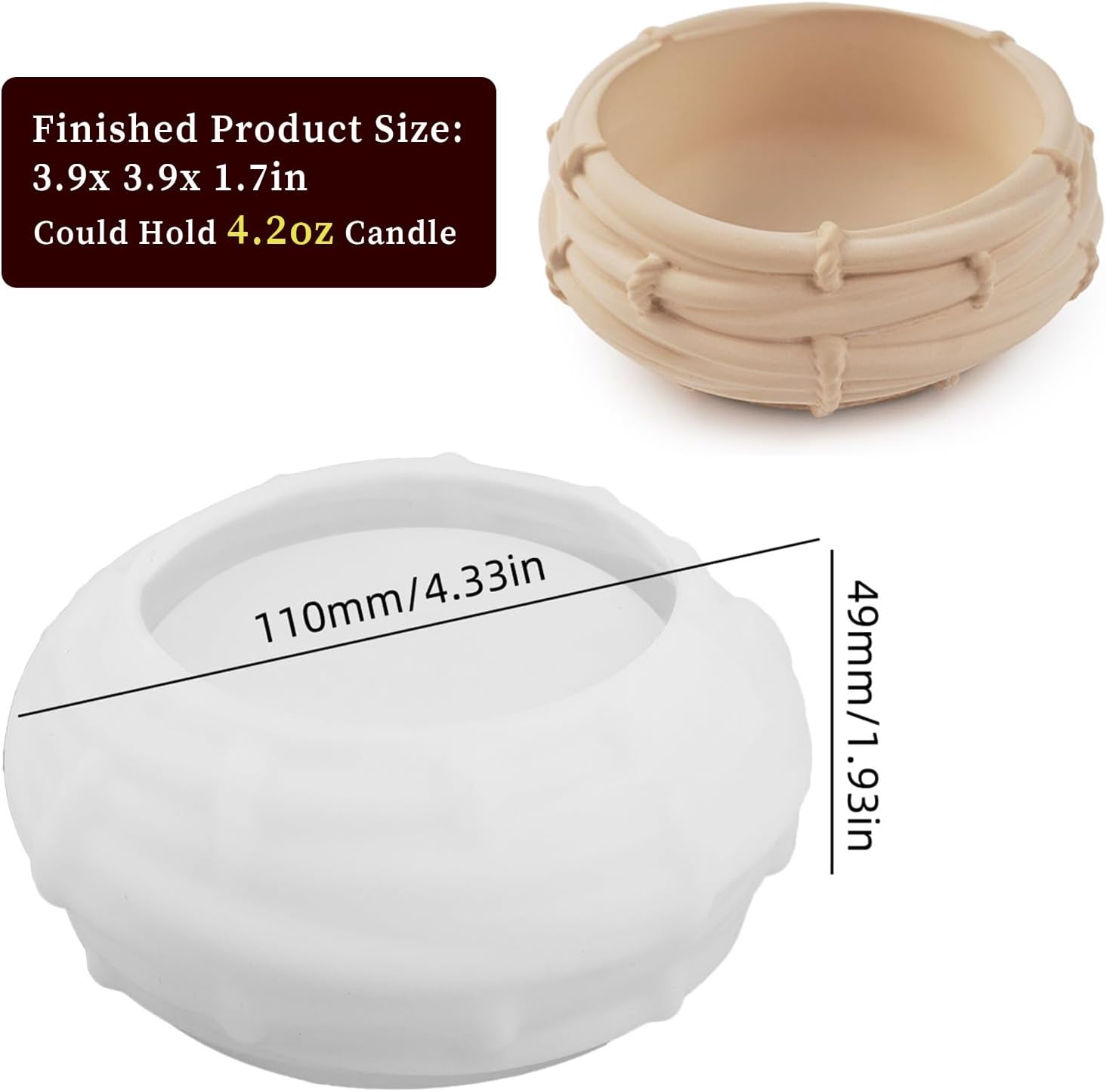 Wehous Resin Mold Bird Nest Shape Bowl Candle Holder