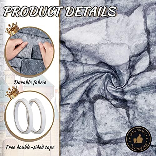 Fabbay 4 Pack 10ft Cobblestone Aisle Runners Medieval Party Decorations
