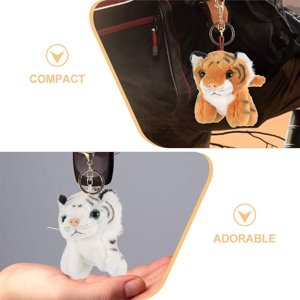 LUOZZY 4 Pcs Plush Tiger Keychains for Backpacks Handbags