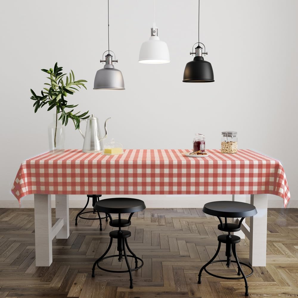 3 Pack Red and Pink Gingham Tablecloths for Parties
