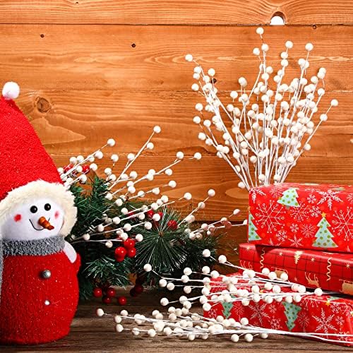 Tatuo 20 Piece Artificial Holly Berry Stem Set