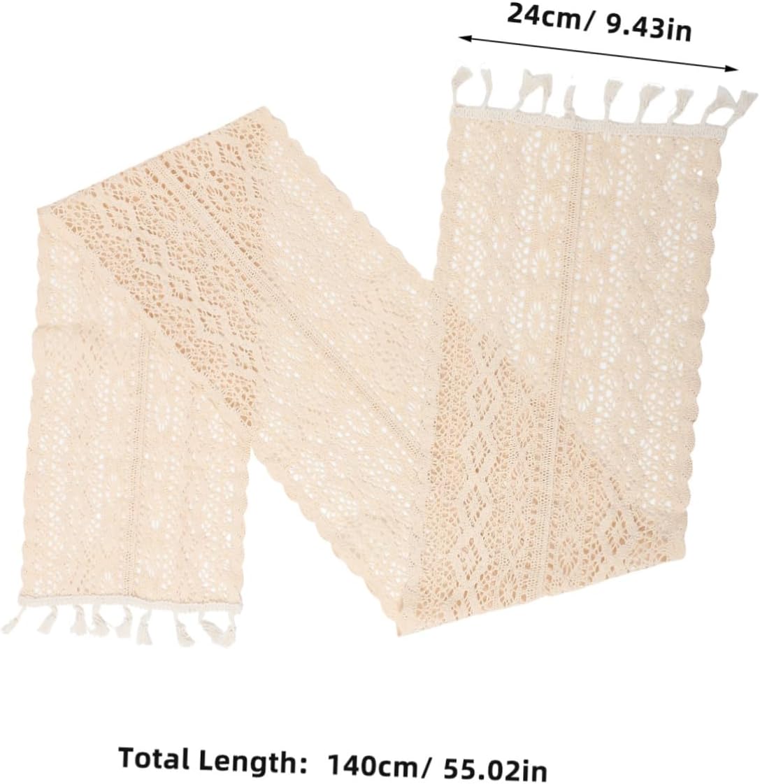 Ciieeo Elegant Lace Tablecloth Holiday Table Runner Hollow Design Wedding