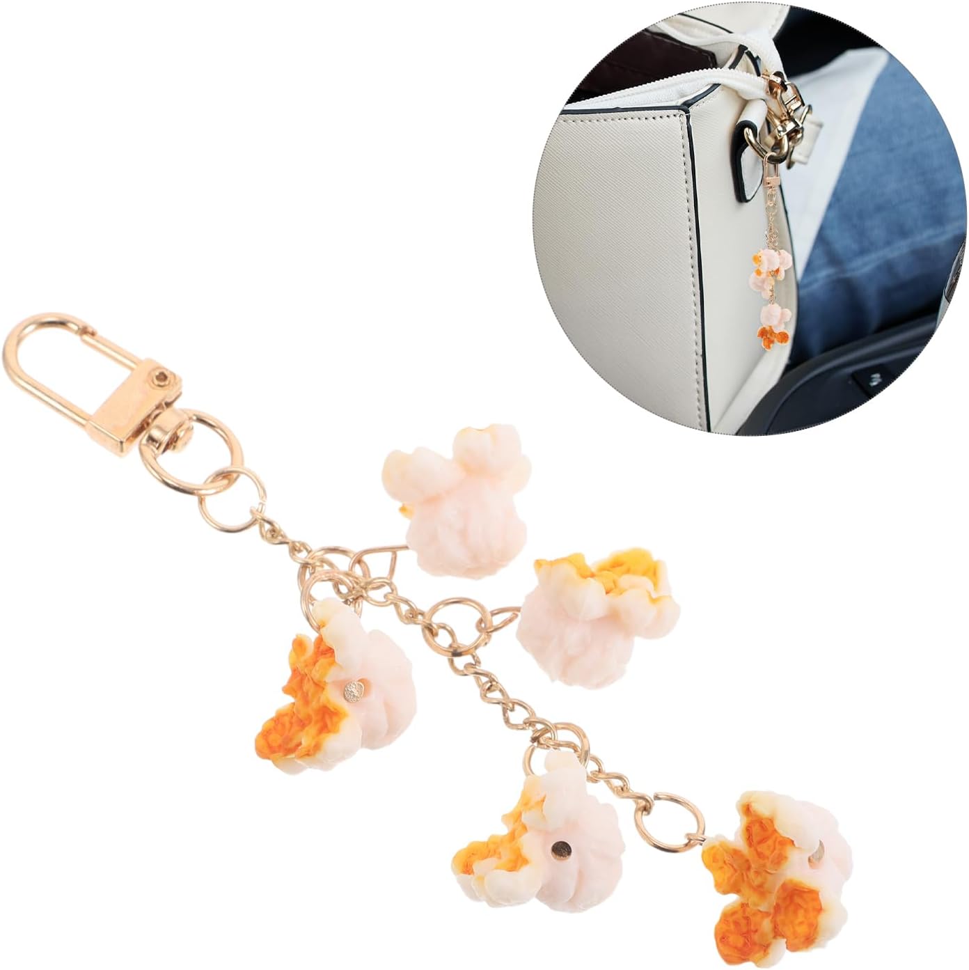 TIKTOLA 2pcs Realistic Fake Popcorn Keychain