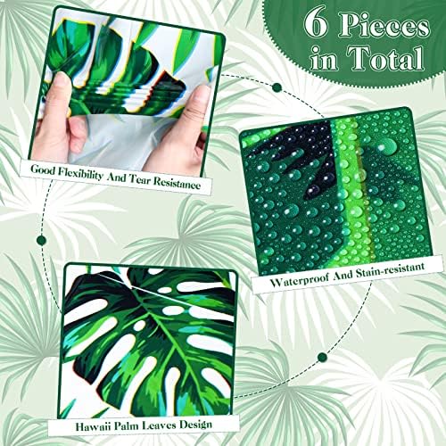 Mixweer 6 Pcs Hawaiian Luau Tablecloths for Party Decoration