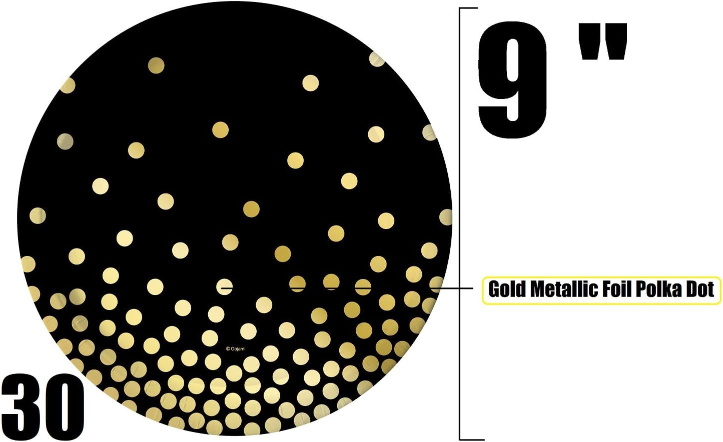Oojami 30-Person Party Pack Black and Gold Supplies