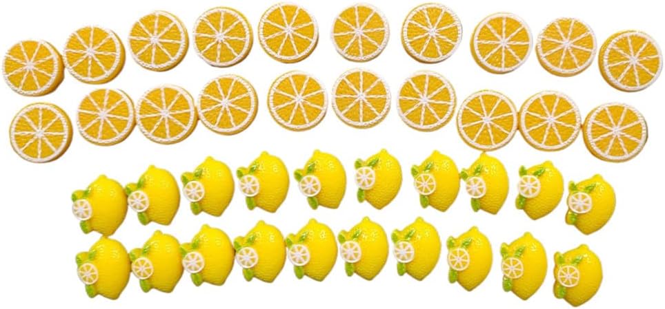 Ebonee Mini Resin Lemon Orange Slices Decor Accents 40 Pack