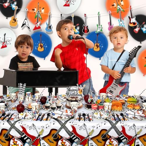 Guitar Birthday Party Decorations Set