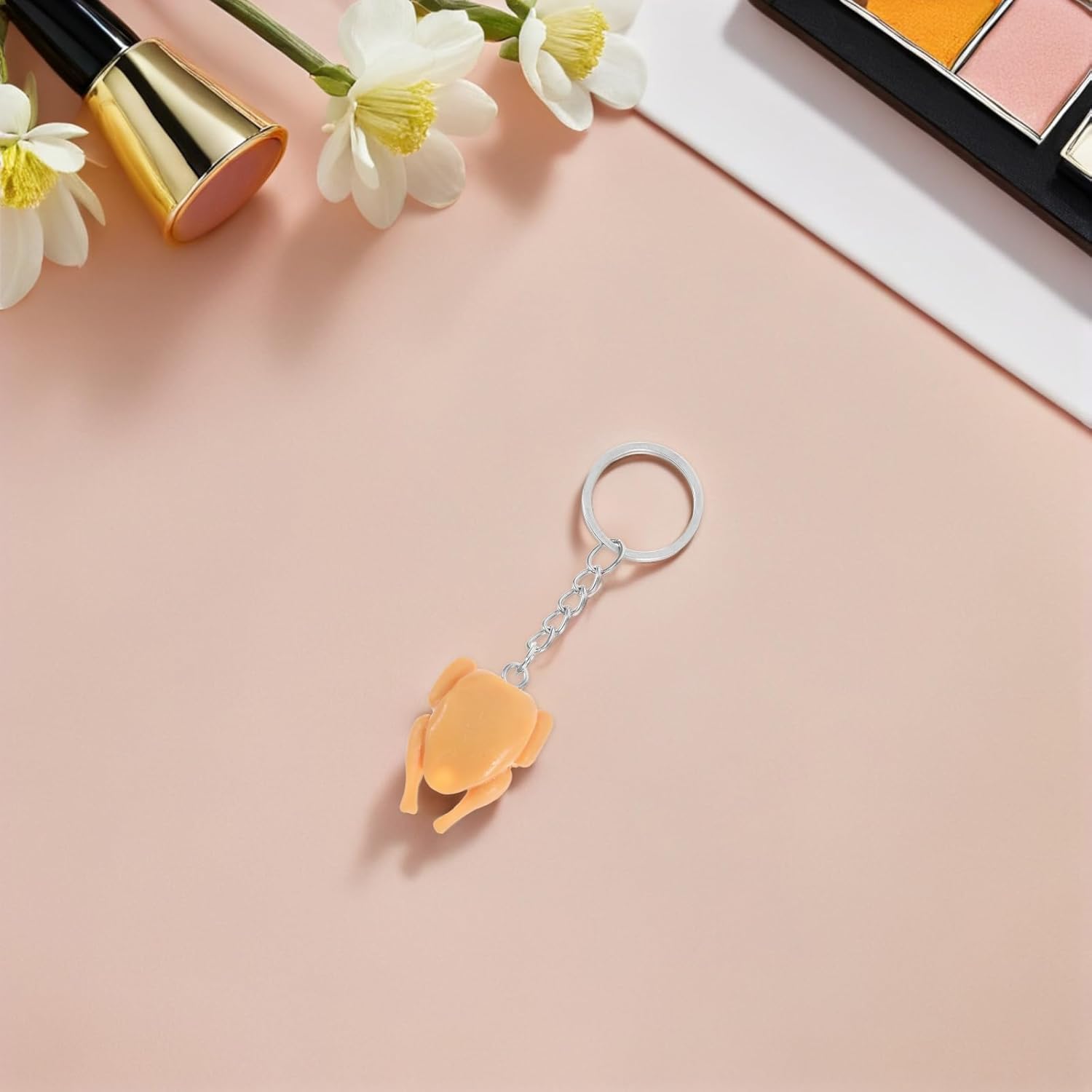 LOGOFUN 40PCS Mini Roast Chicken Keychain