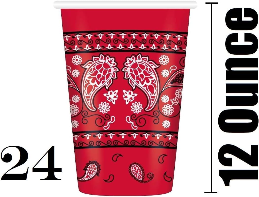 Oojami Serves 24 Red Bandana Party Set