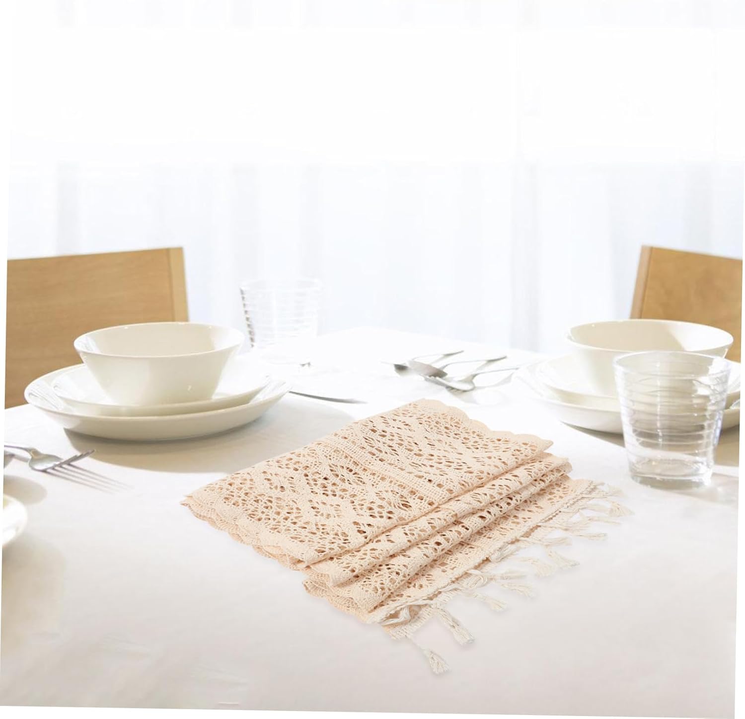 Zerodeko Cotton Table Runner with Fringe Decor