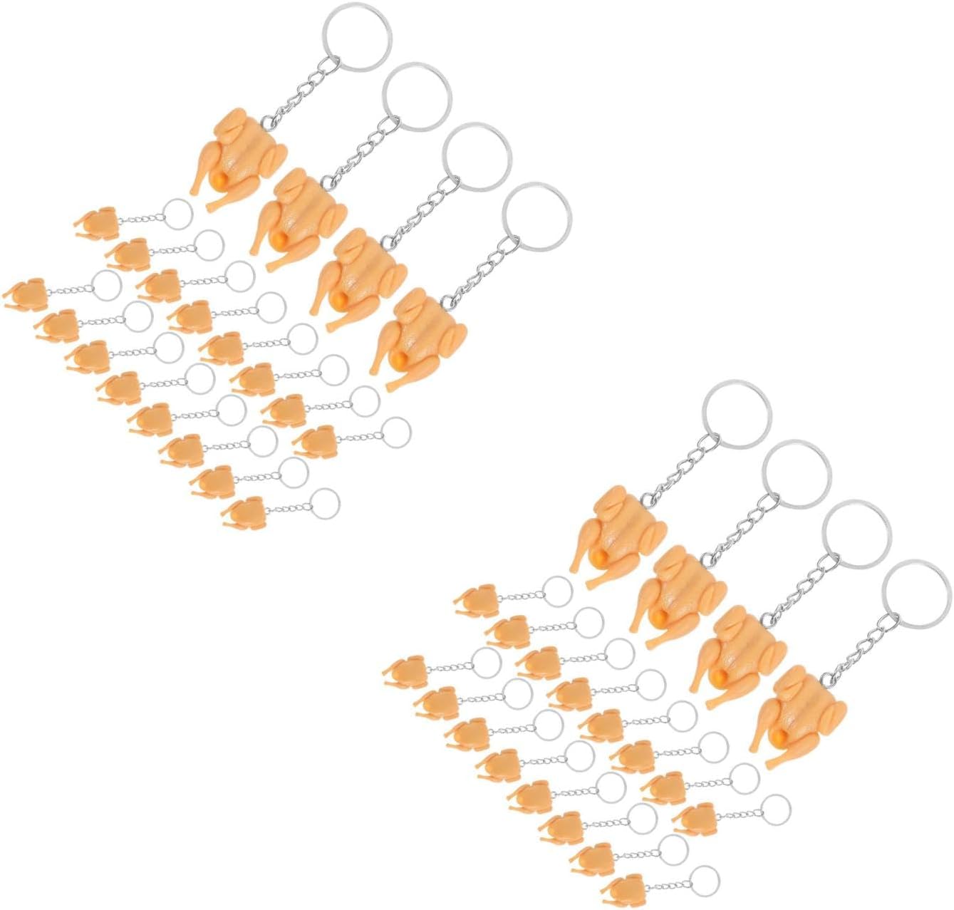 LOGOFUN 40PCS Mini Roast Chicken Keychain