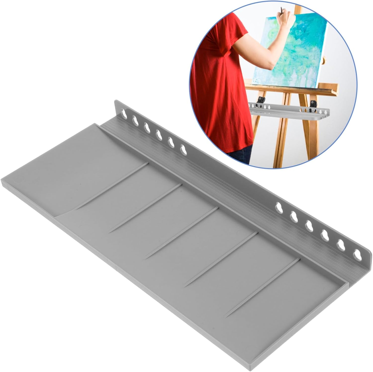 Veemoon Plastic Easel Tray for Artists Lightweight Portable Detachable Attachment