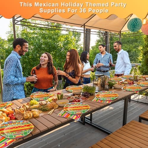 108 Pcs Mexican Fiesta Decorations for 36 Guests