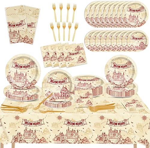 Wizard Party Supplies 24 Guests Tablecloth Set