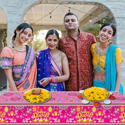 CC HOME Indian Diwali Party Tablecloth 54x87 Inch