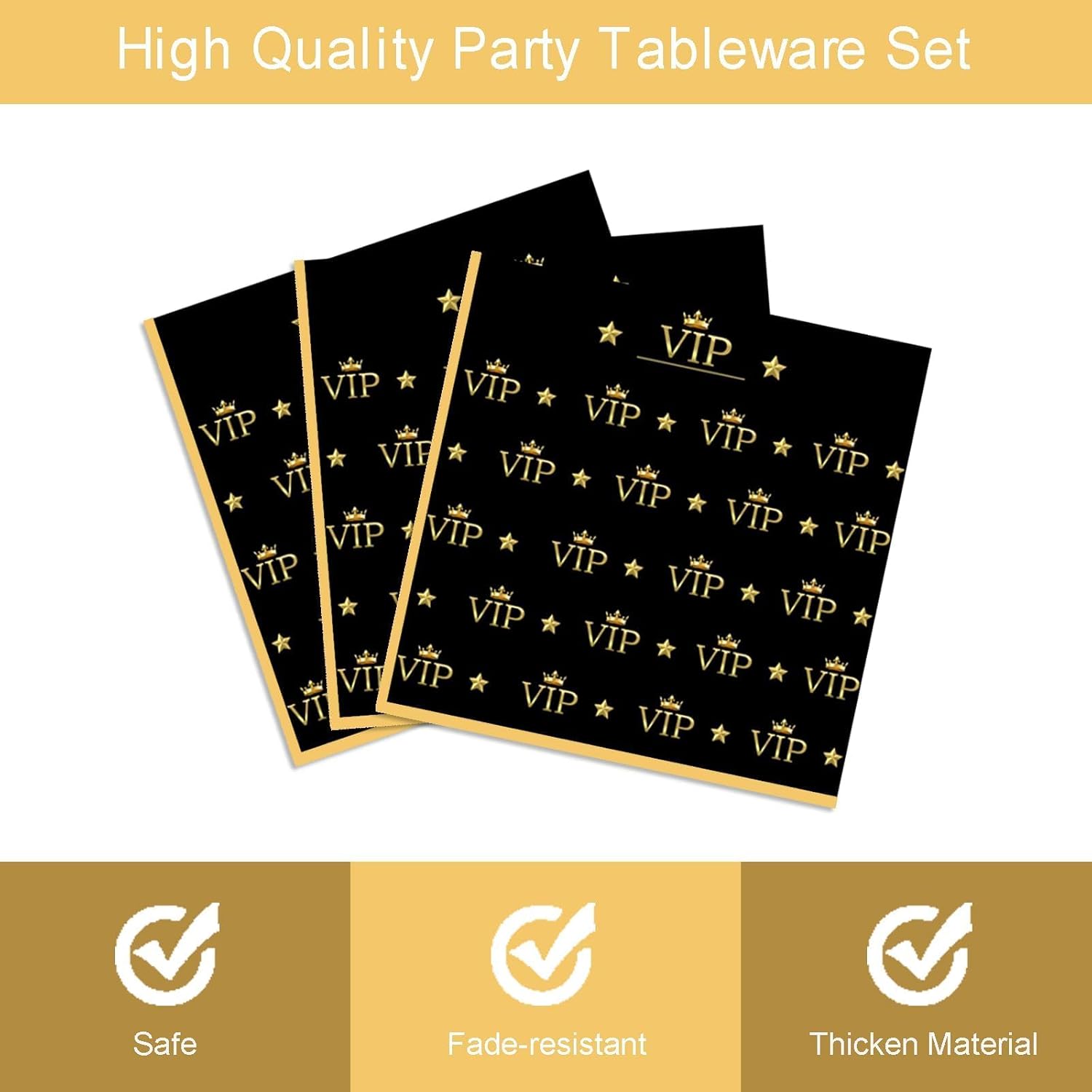 96Pcs VIP Party Supplies Red Carpet Plates Napkins and Forks Set