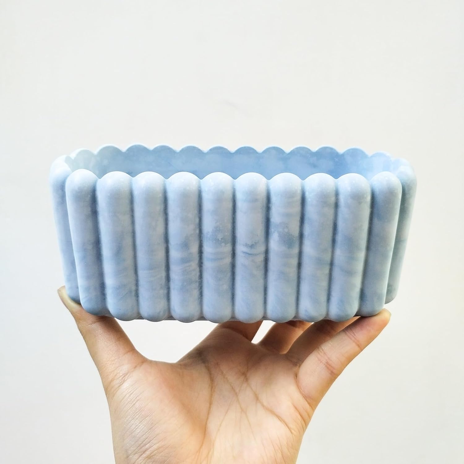 Wehous Resin Mold Oval Striped Candle Holder