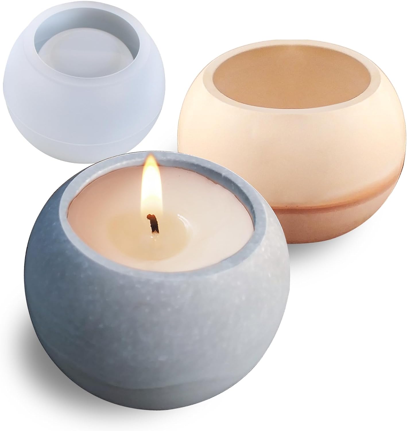 Wehous Round Candle Jar Silicone Resin Mold