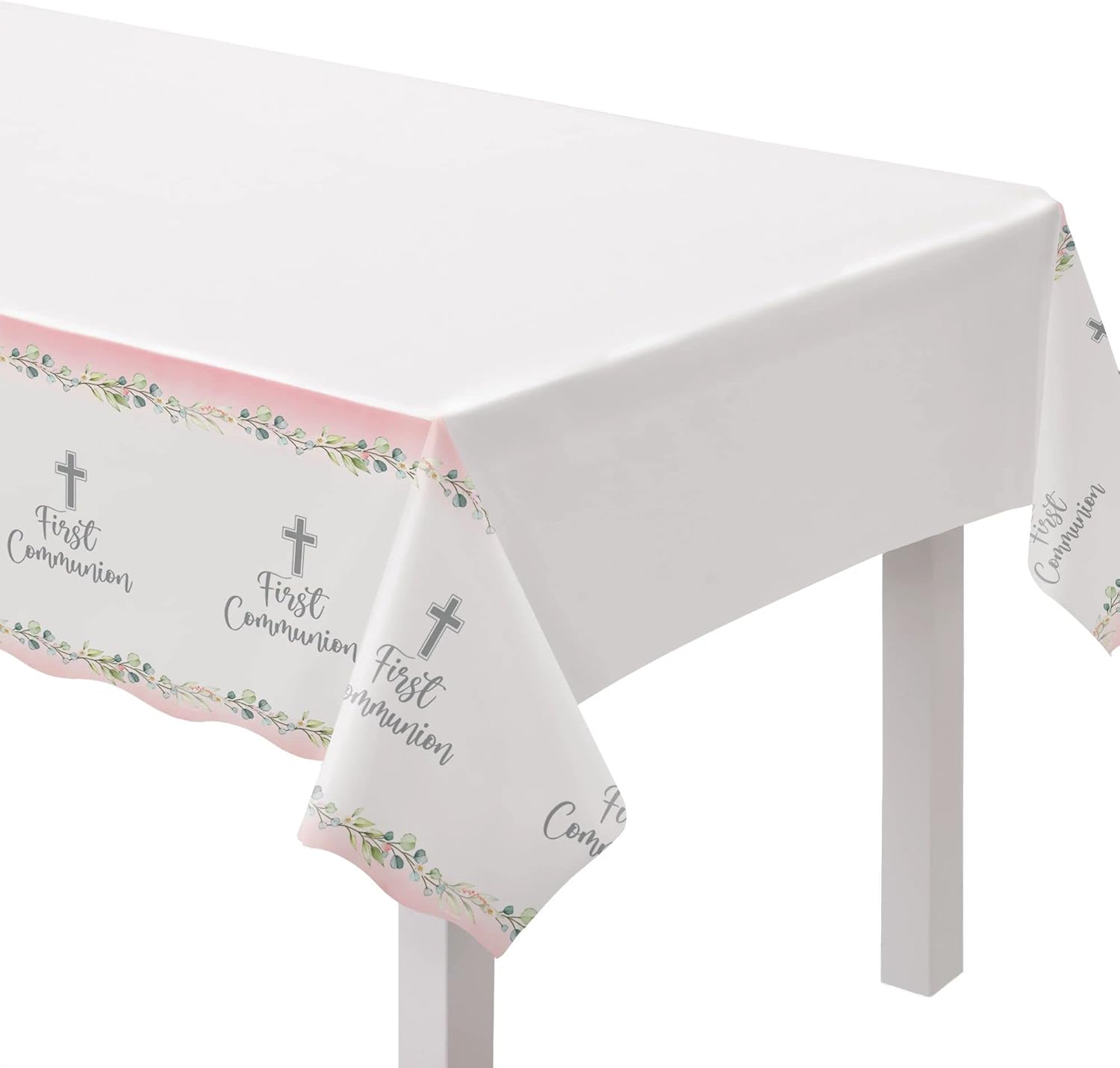 Elegant My First Communion Pink Table Cover 54x102