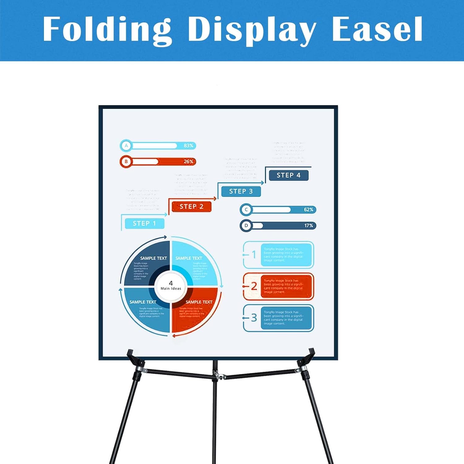 Falling in Art 66 High Black Aluminum Display Easel Stand