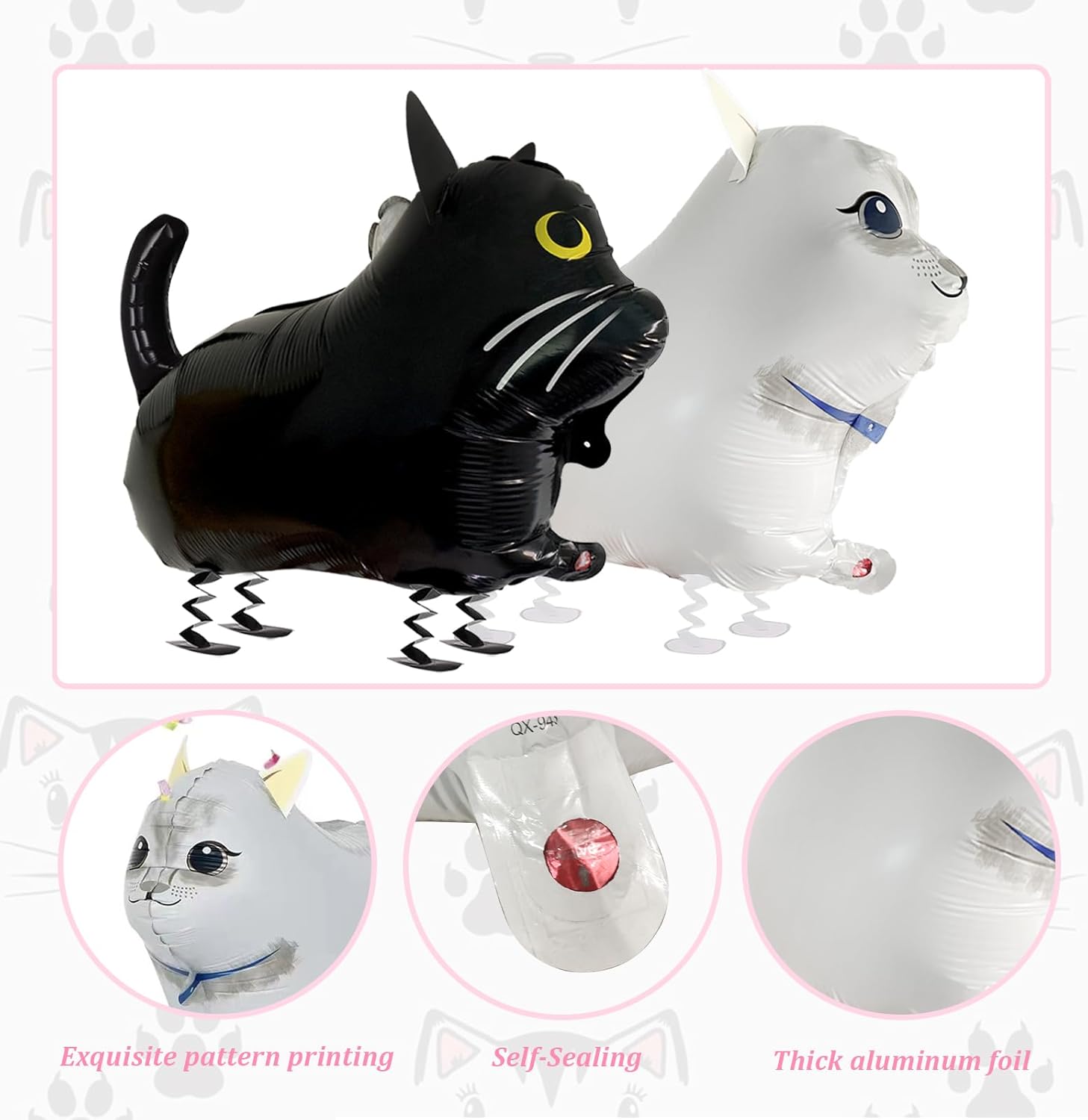 8PCS Walking Cat Balloons for Party Decorations