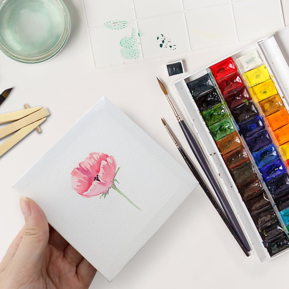 4 Piece Mini Canvas with Easel Set for Art