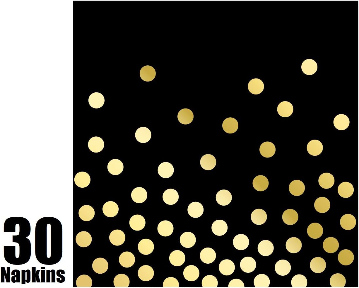 Oojami 30-Person Party Pack Black and Gold Supplies