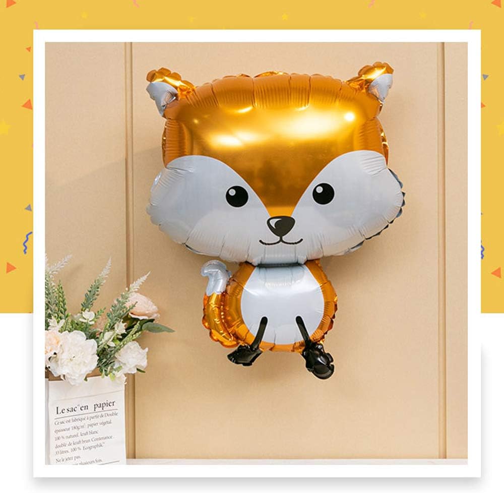 Woodland Animal Balloons 4PCS Fox Hedgehog Squirrel Raccoon