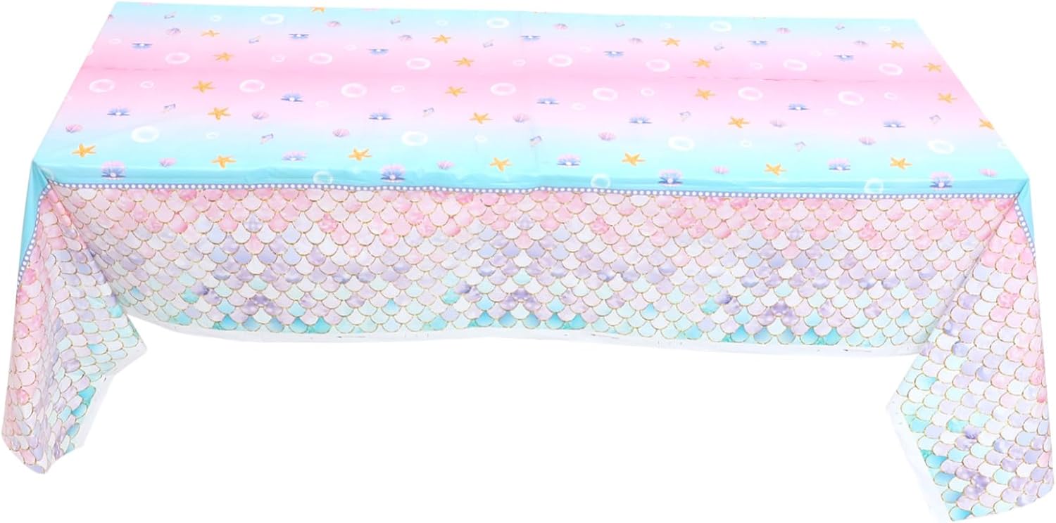 Unomor Mermaid Themed Birthday Tablecloth for Boys and Girls