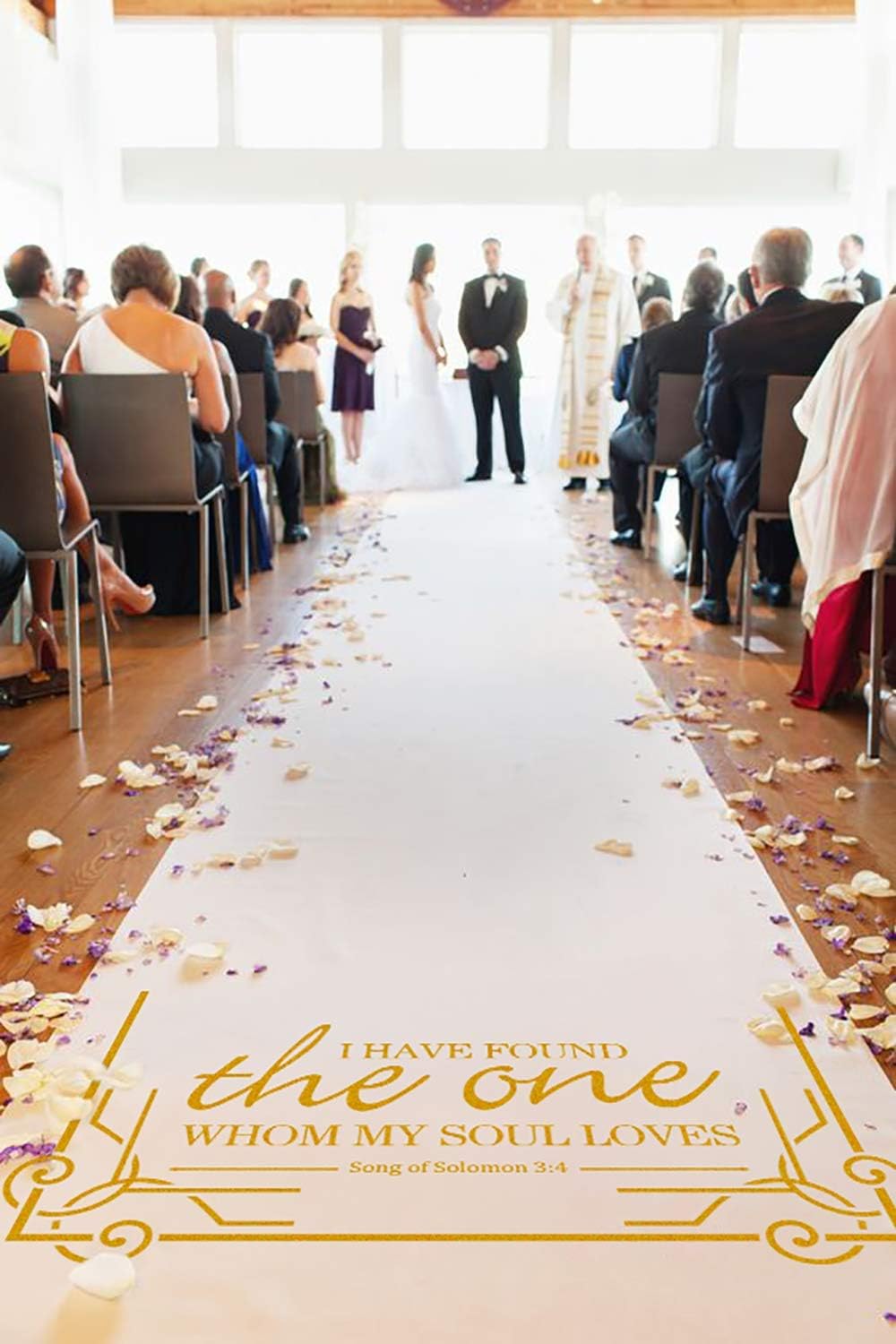 Venker Wedding Aisle Runner 100ft X3ft Gold Print
