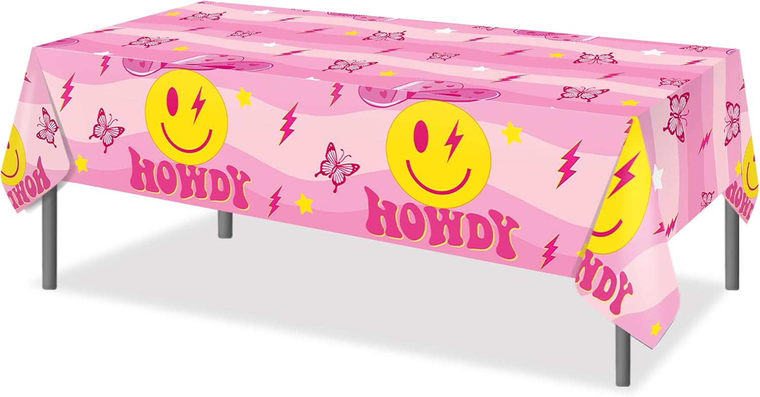 3 Pack Preppy Pink Smile Face Tablecloths