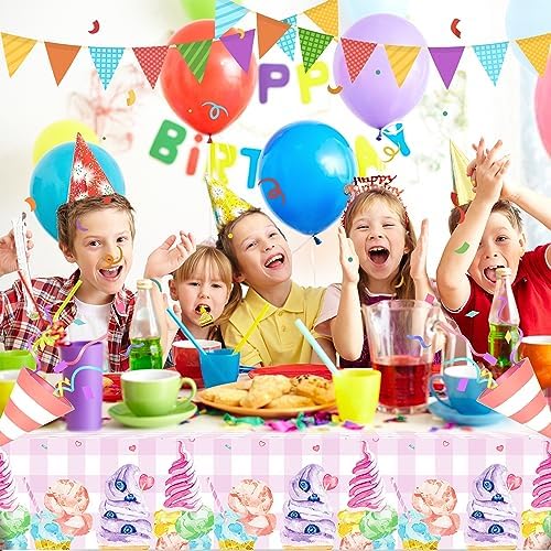 Ice Cream Cake Party Tablecloth 54x87 Inch for Buffet and Picnic