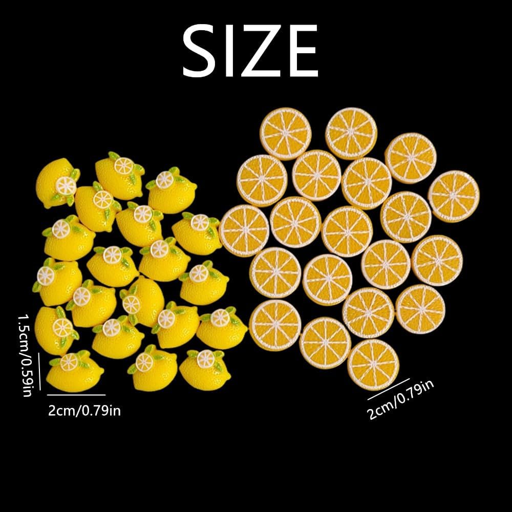 Ebonee Mini Resin Lemon Orange Slices Decor Accents 40 Pack