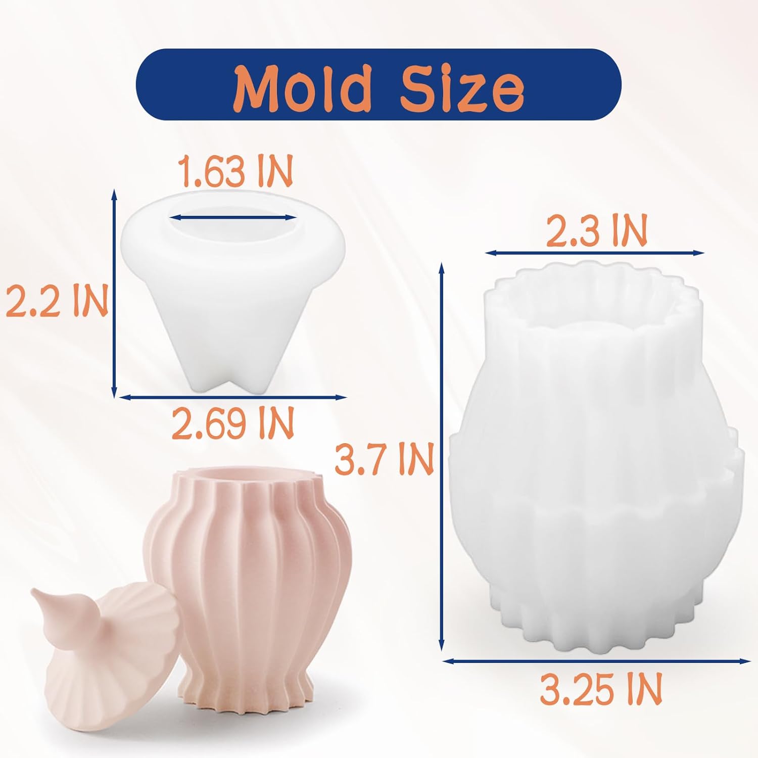 Dacies Silicone Box Mold With Lid for Resin Candle Jars