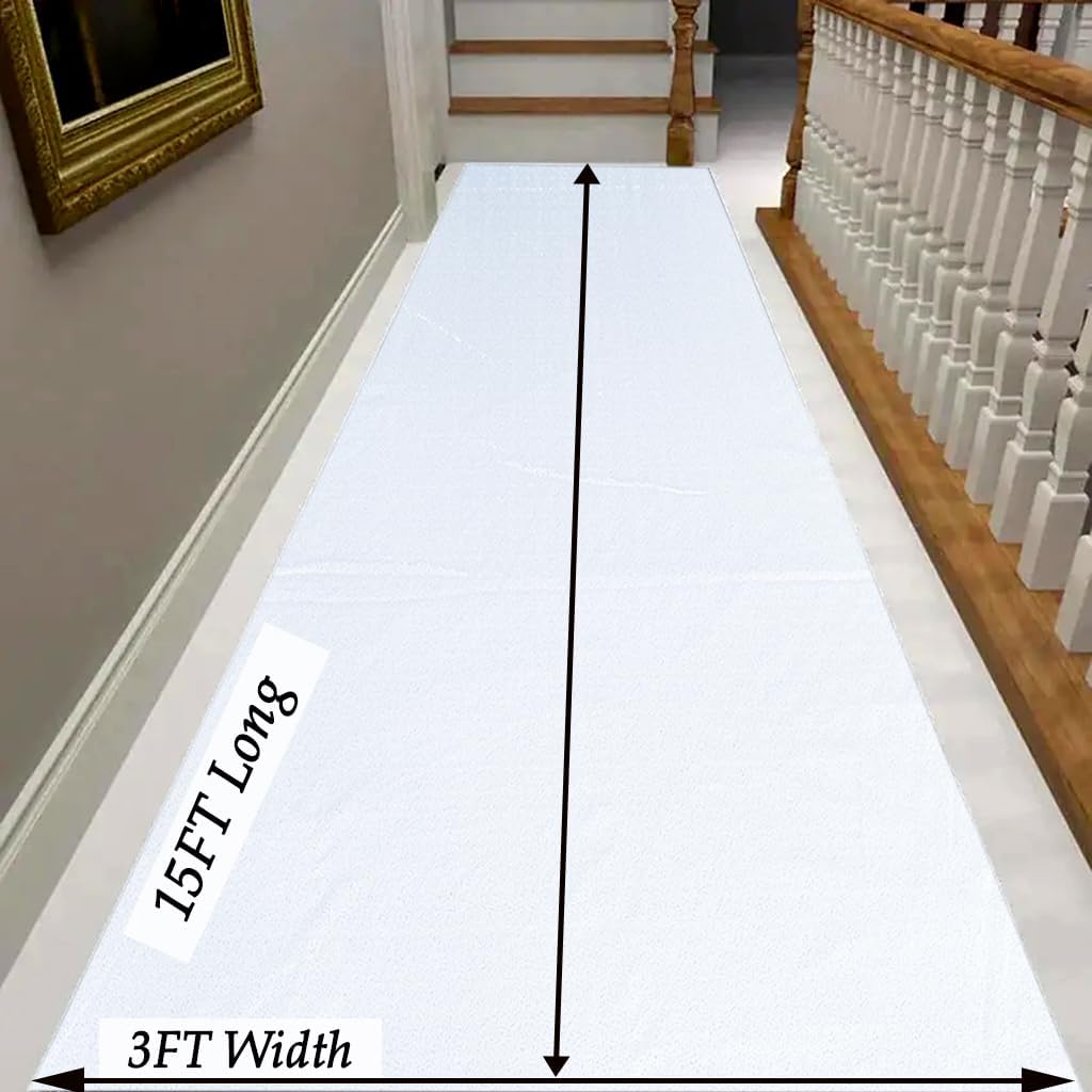 White Sequin Aisle Runner 3FTx15FT Wedding Carpet