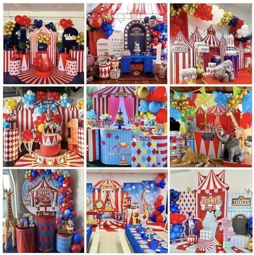 Circus Cylinder Plinth Table Cover with Polka Dots Design