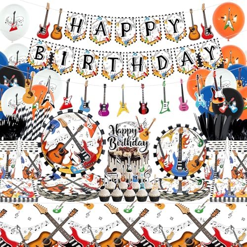 Guitar Birthday Party Decorations Set