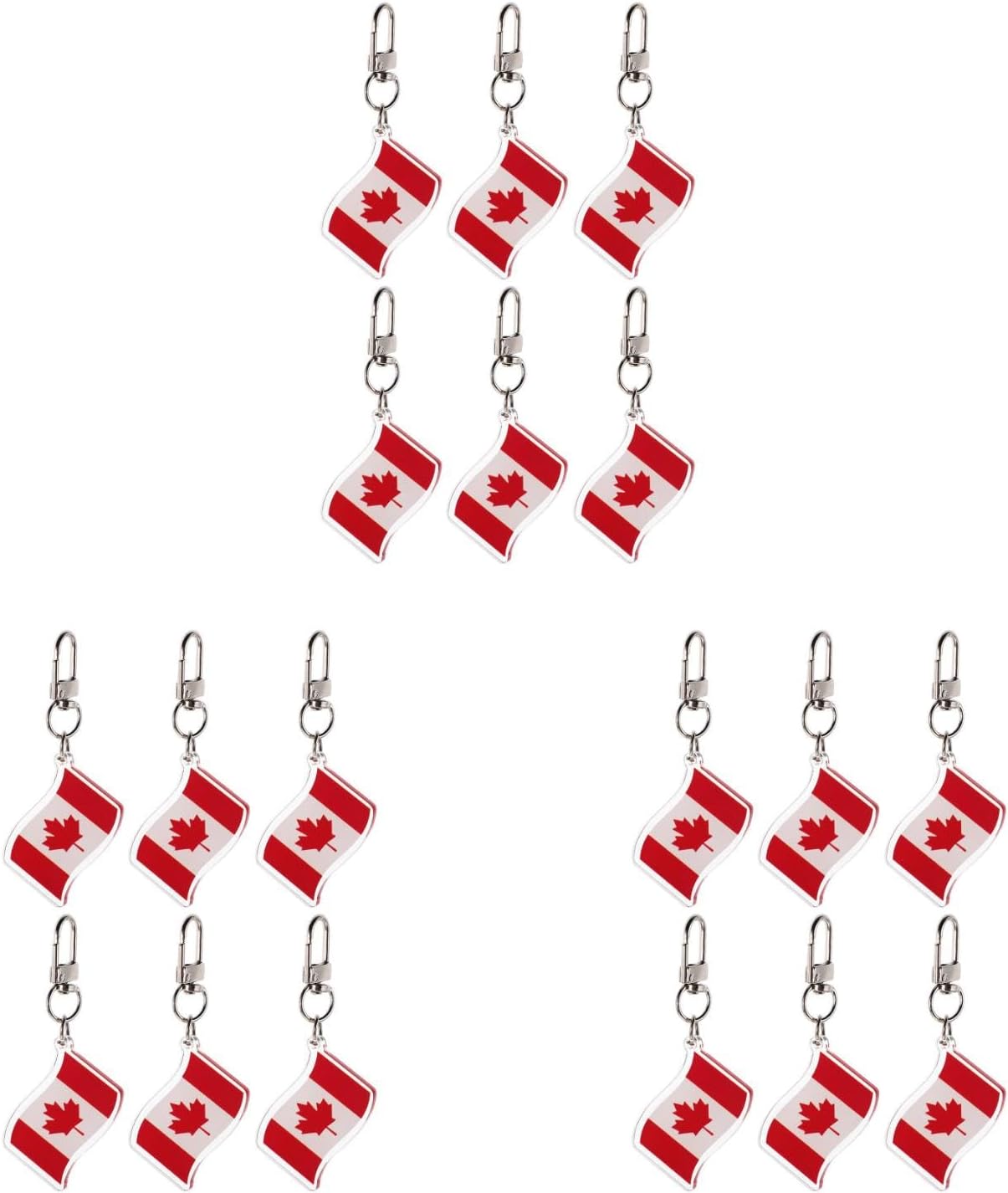 18pcs Canada Flag Keychain Souvenirs for Travelers and Collectors